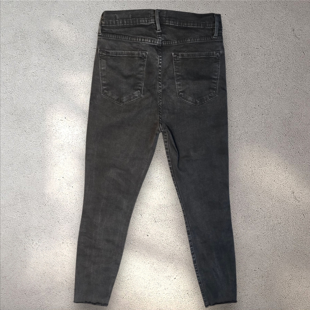 FRAME Ali High Rise Cigarette Jeans Black Raw Ankle Hem Size 29 - Picture 7 of 8